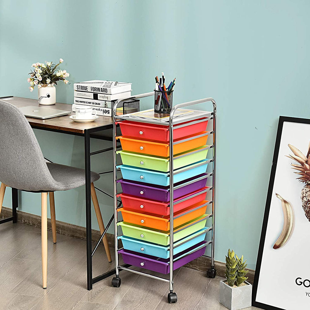 10 Drawer Rolling Storage Organizer Cart I19851