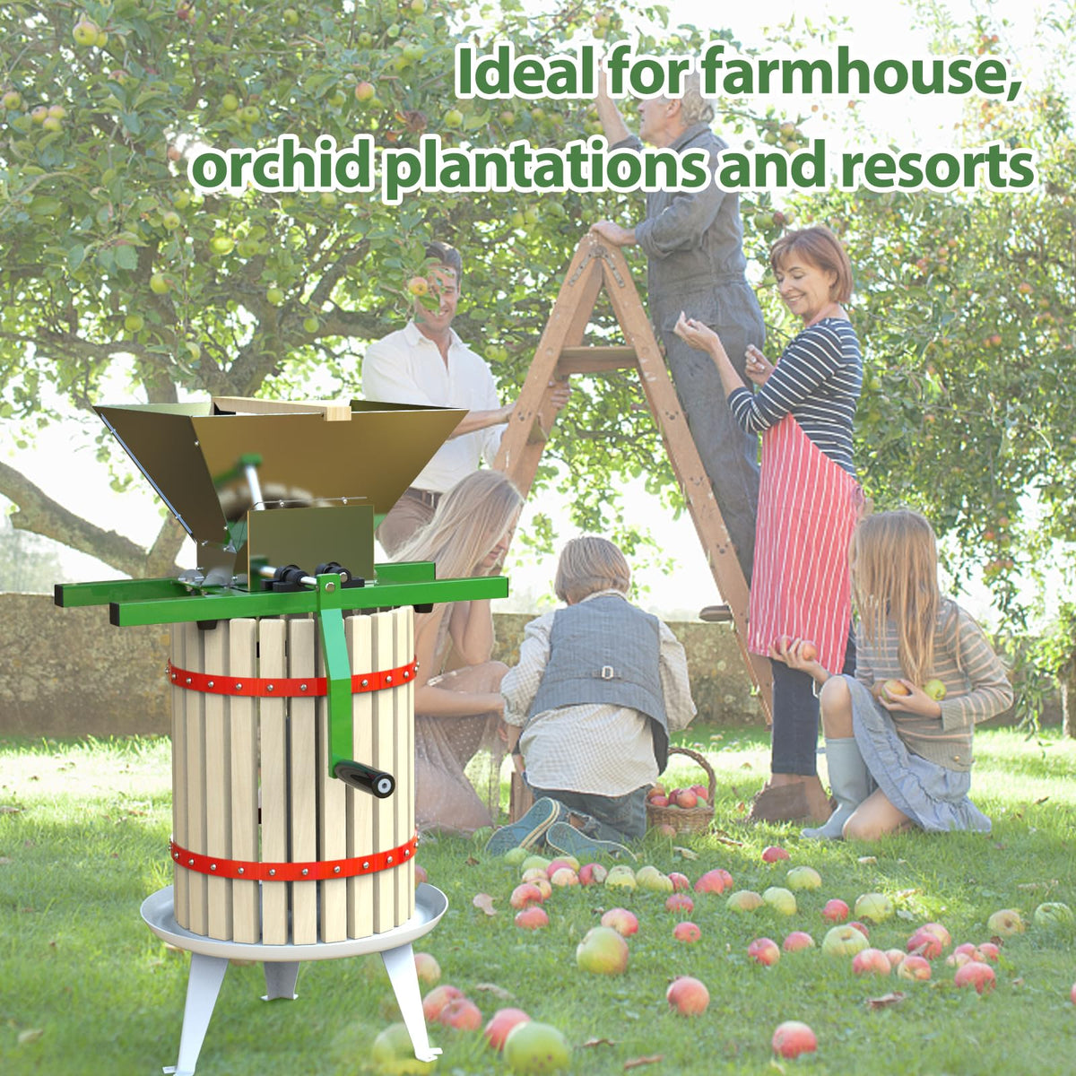 7L Manual Juicer Grinder Stainless Steel 1.8 Gallon Green V639