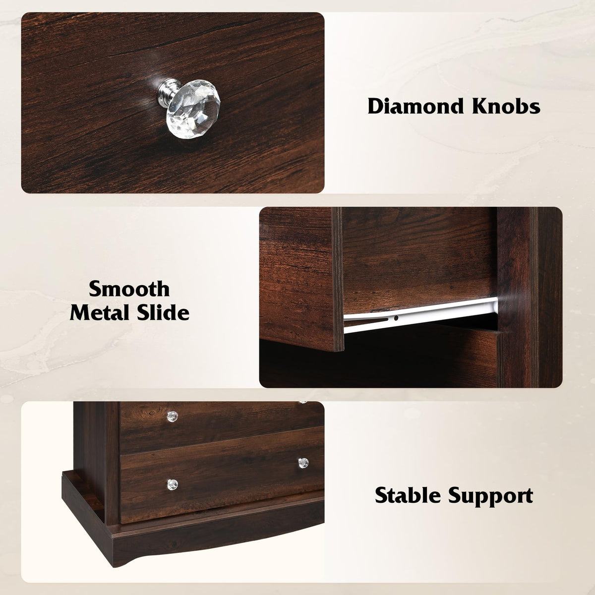5 Drawer Rustic Brown Dresser A96204