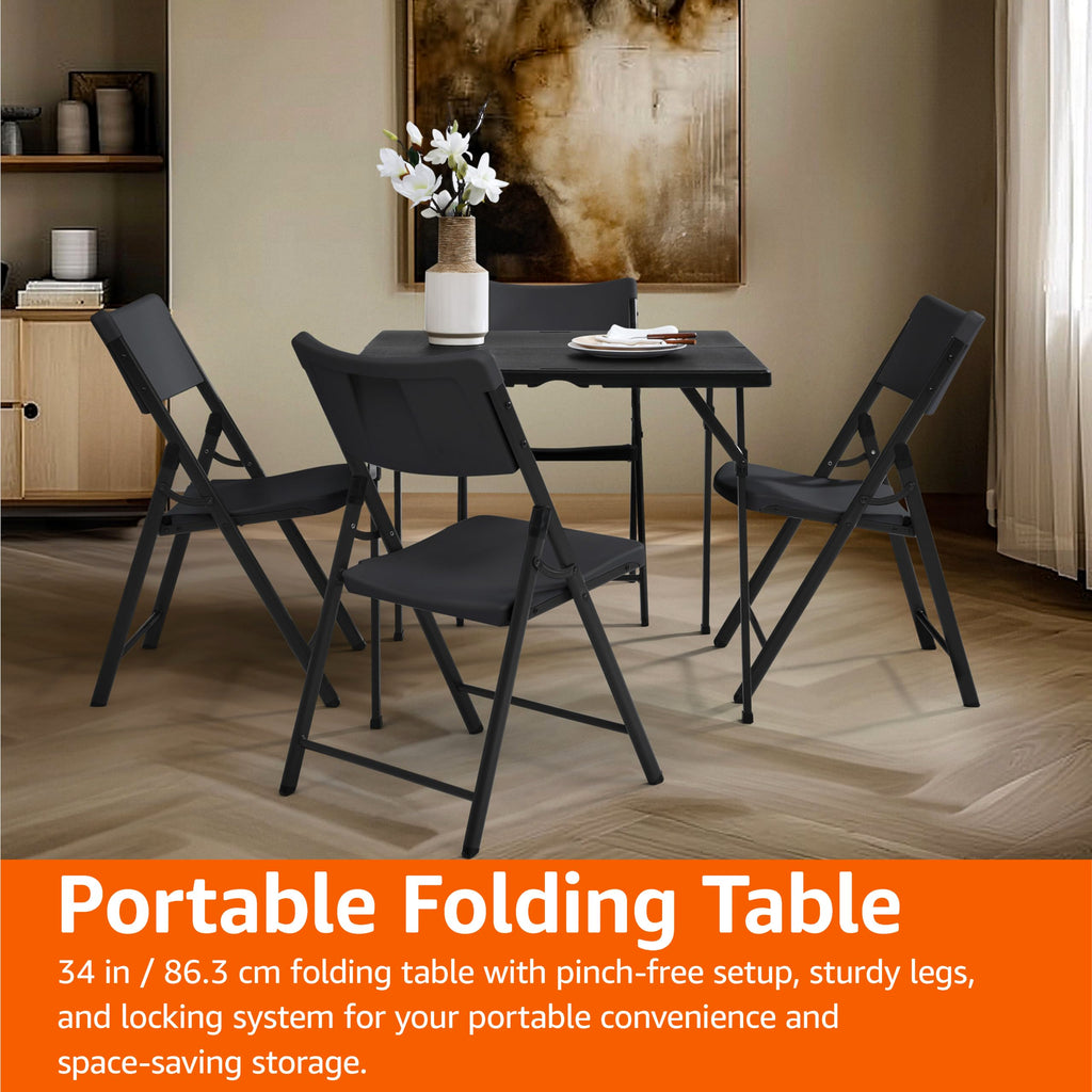 34 inch Black Portable Folding Dining Table B3282