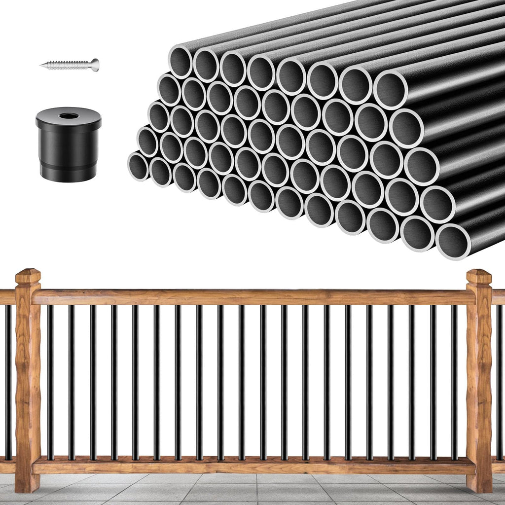 101 Pack 26" x 3/4" Black Round Aluminum Balusters T95114