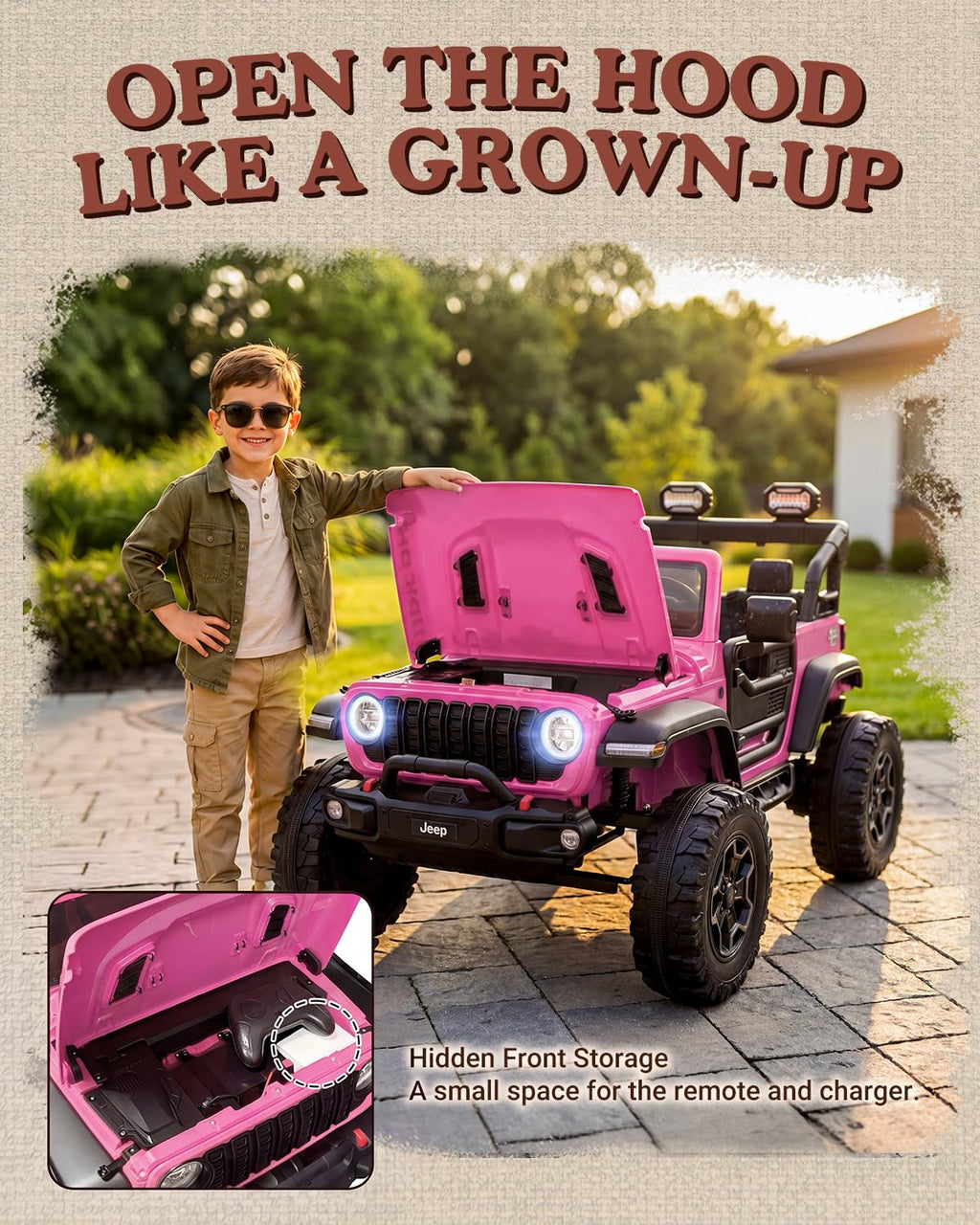 24V 2 Seater Ride on Car with Remote Control, Bluetooth (Pink) I11912