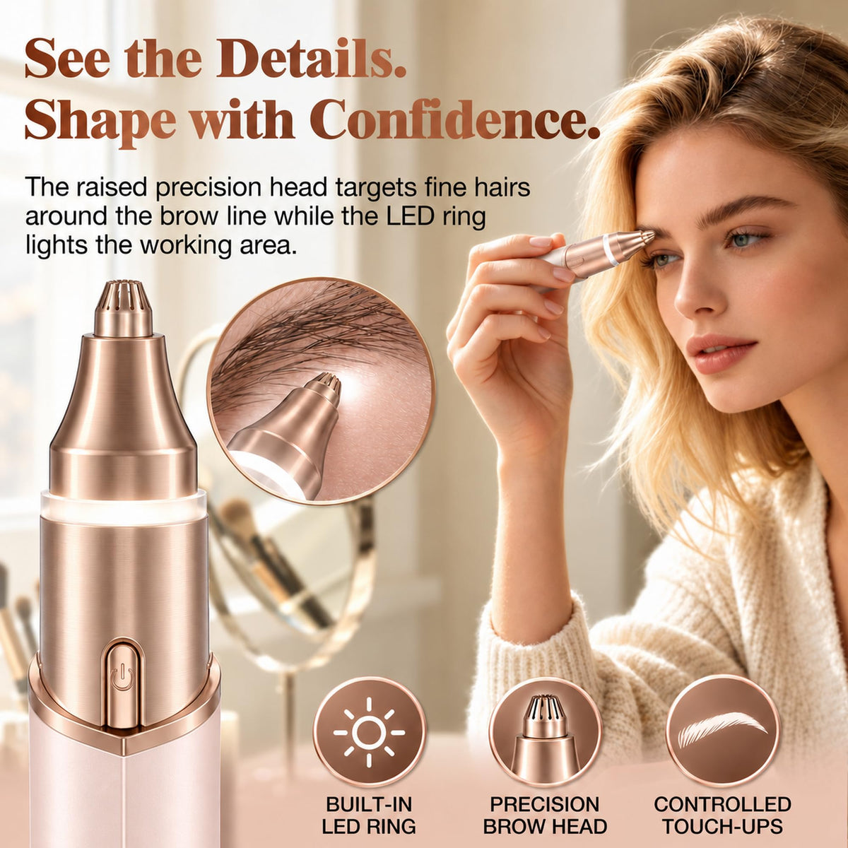 2 in 1 Electric Face Shaver with LED Light C276