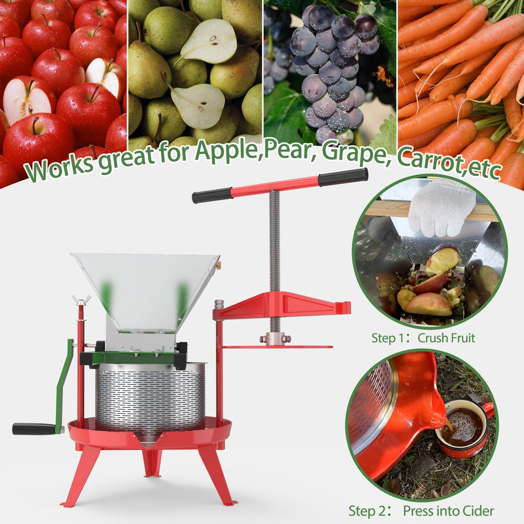 7L Manual Juicer Grinder Stainless Steel 1.8 Gallon Green V639