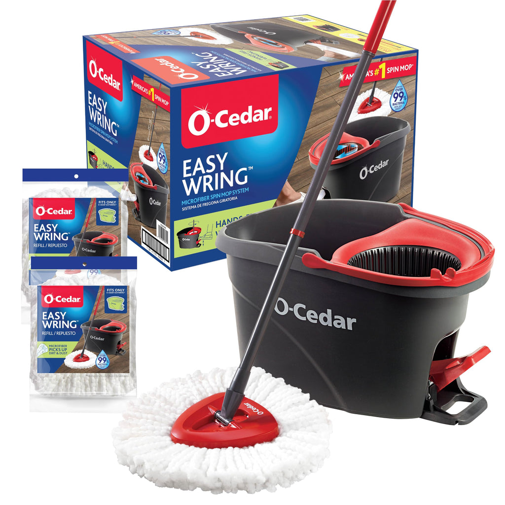 Microfiber Spin Mop & Bucket Floor Cleaning System with 2 Refills A762