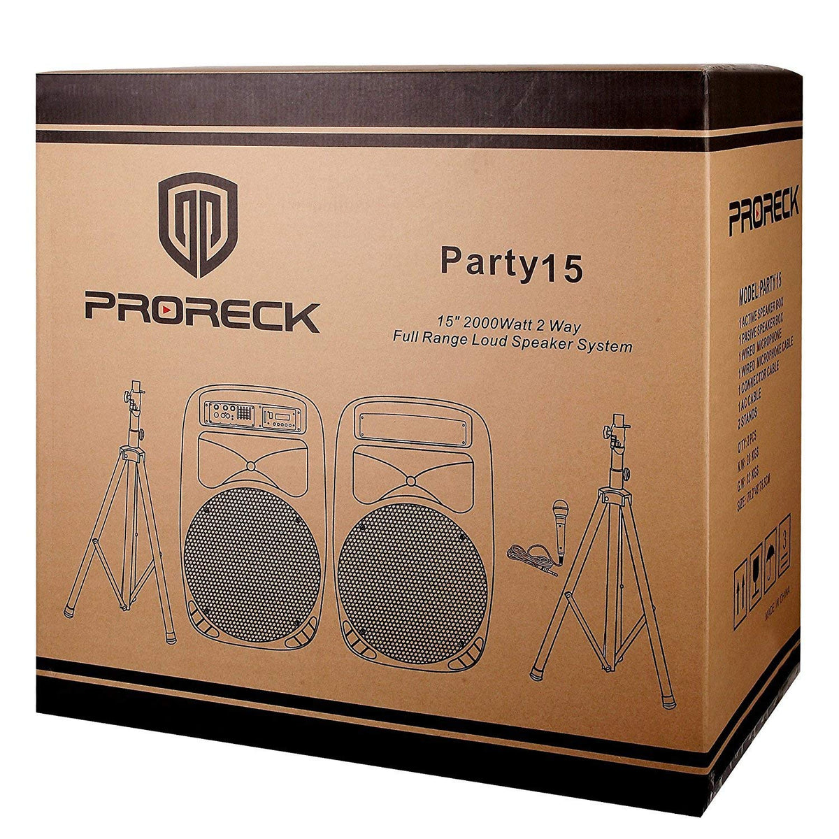 15-Inch 2-Way Powered PA Speaker System Combo Set I5215