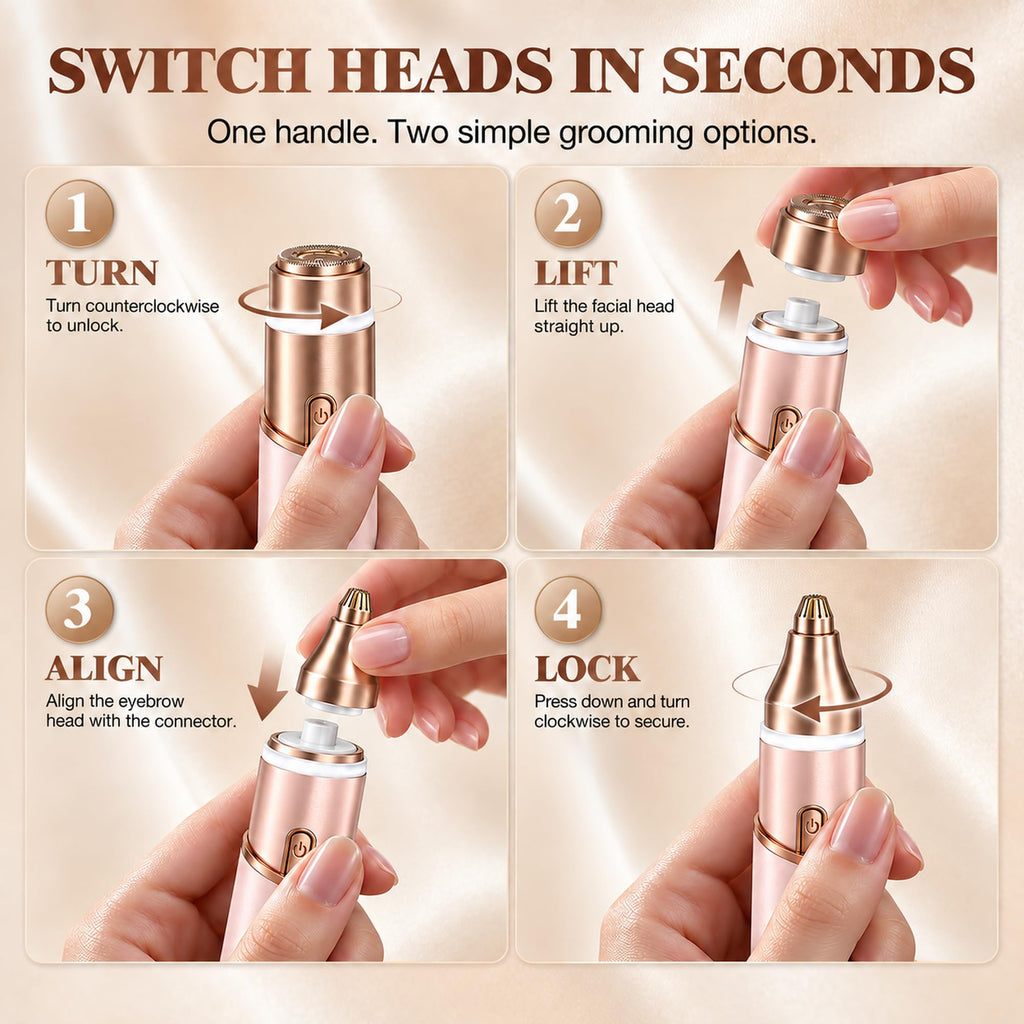 2 in 1 Electric Face Shaver with LED Light C276