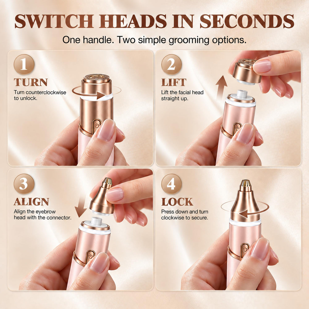 2 in 1 Electric Face Shaver with LED Light C276