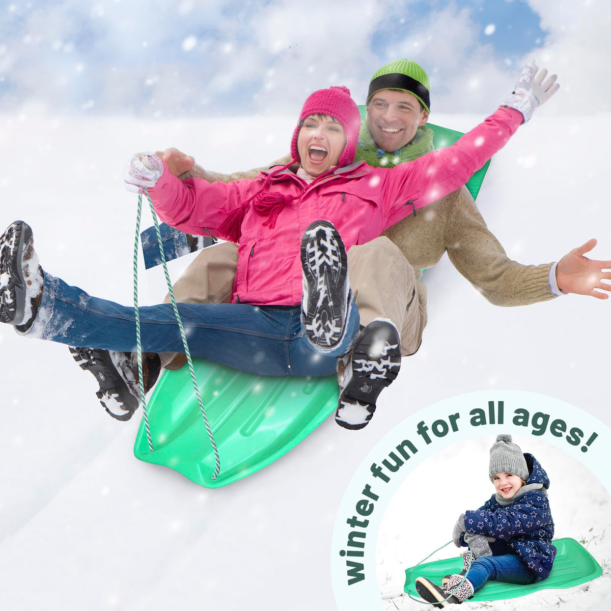 Downhill Toboggan Snow Sled B8427