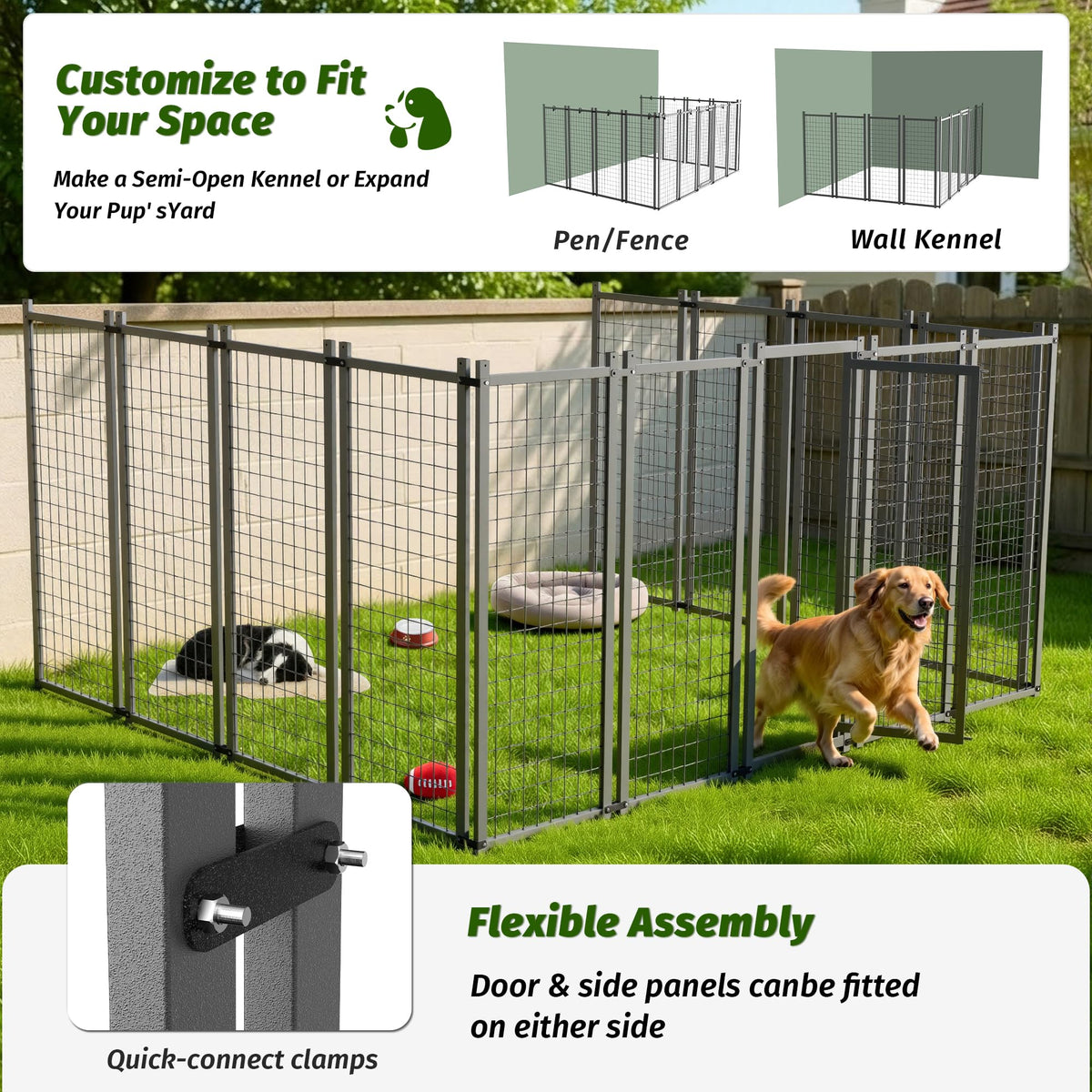 10x10 ft Heavy Duty Outdoor Dog Kennel R12266