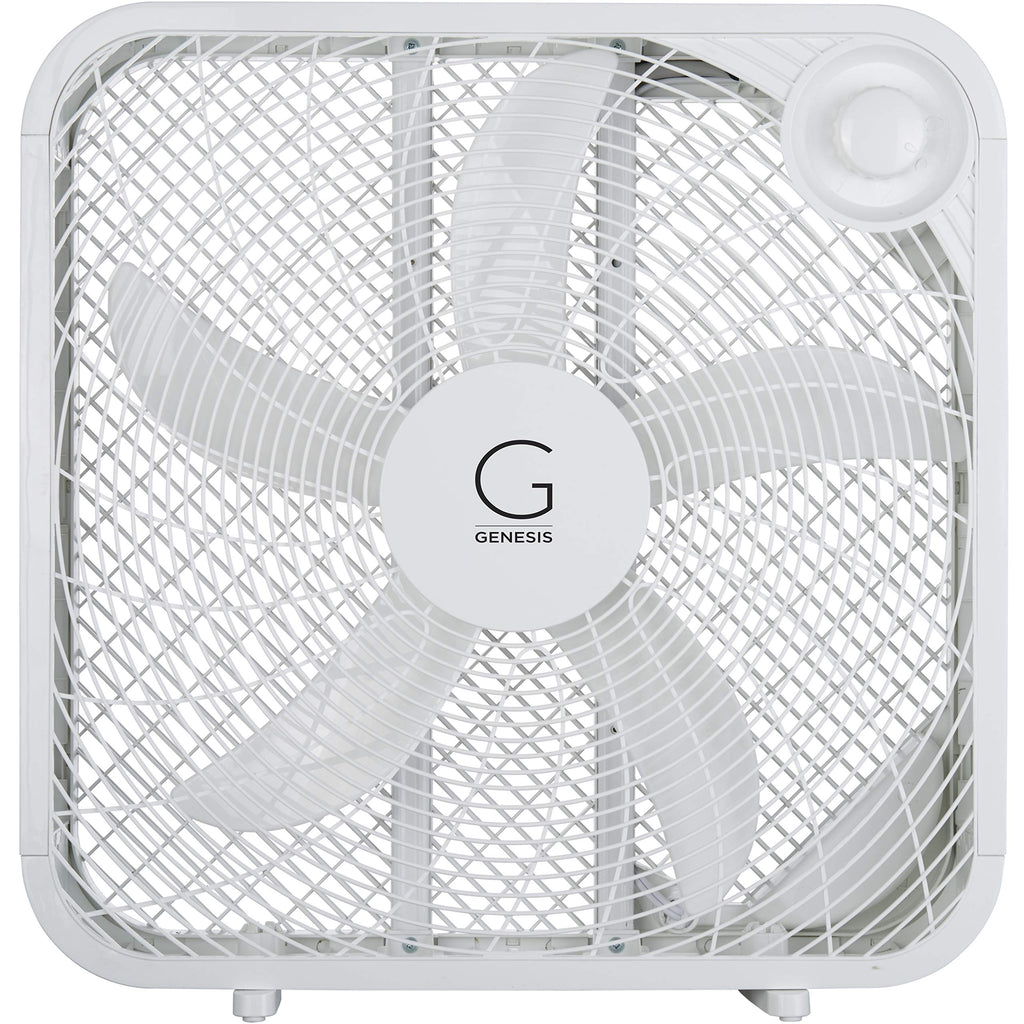 20" Box Fan, 3 Settings, Carry Handle, White Z834249