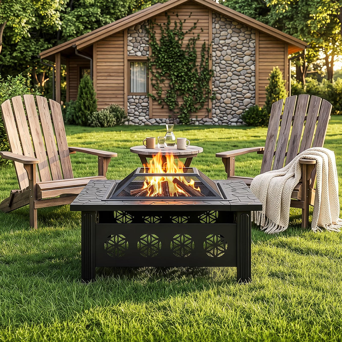 32 Inch Metal Outdoor Fire Pit F853565