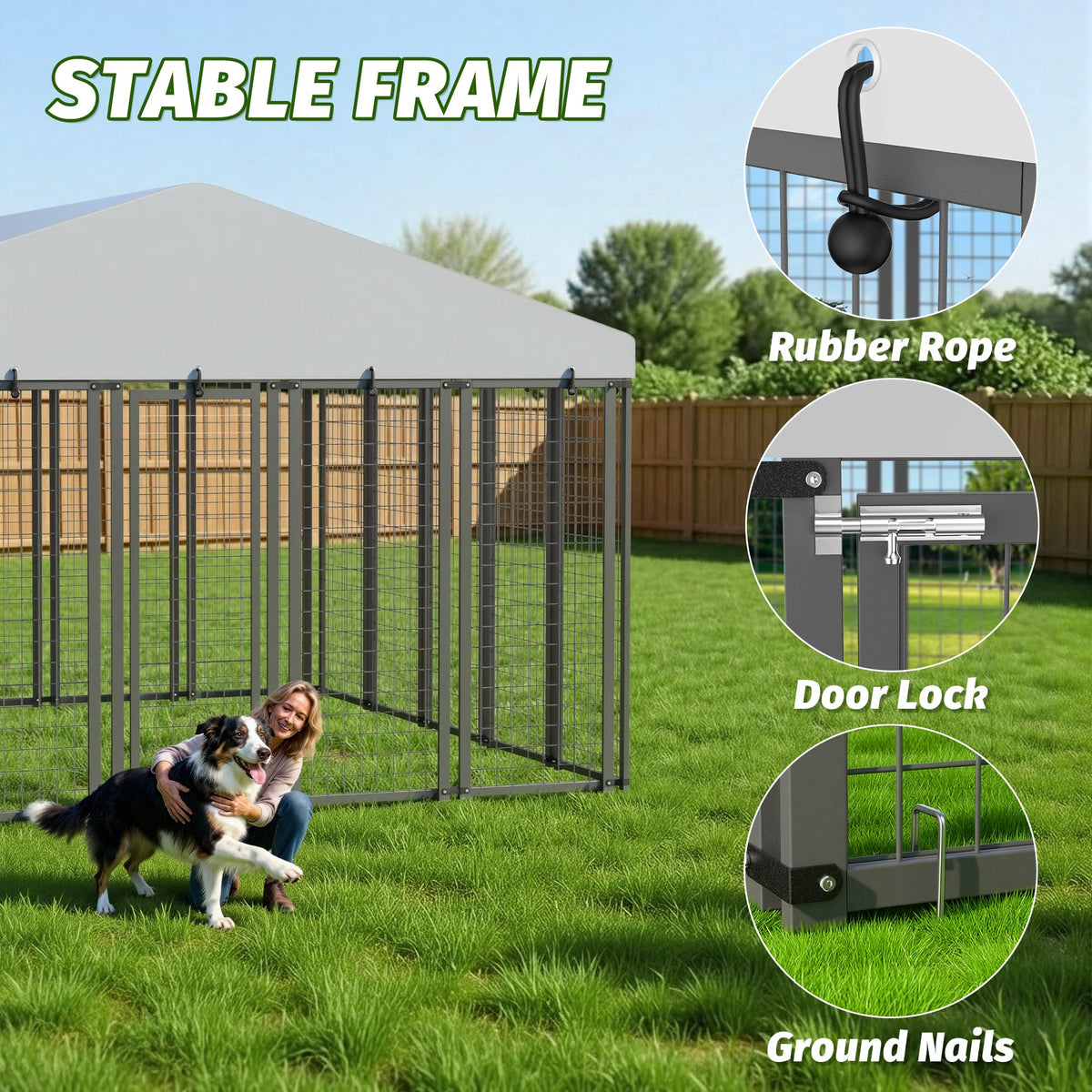 10x10 ft Heavy Duty Outdoor Dog Kennel R12266