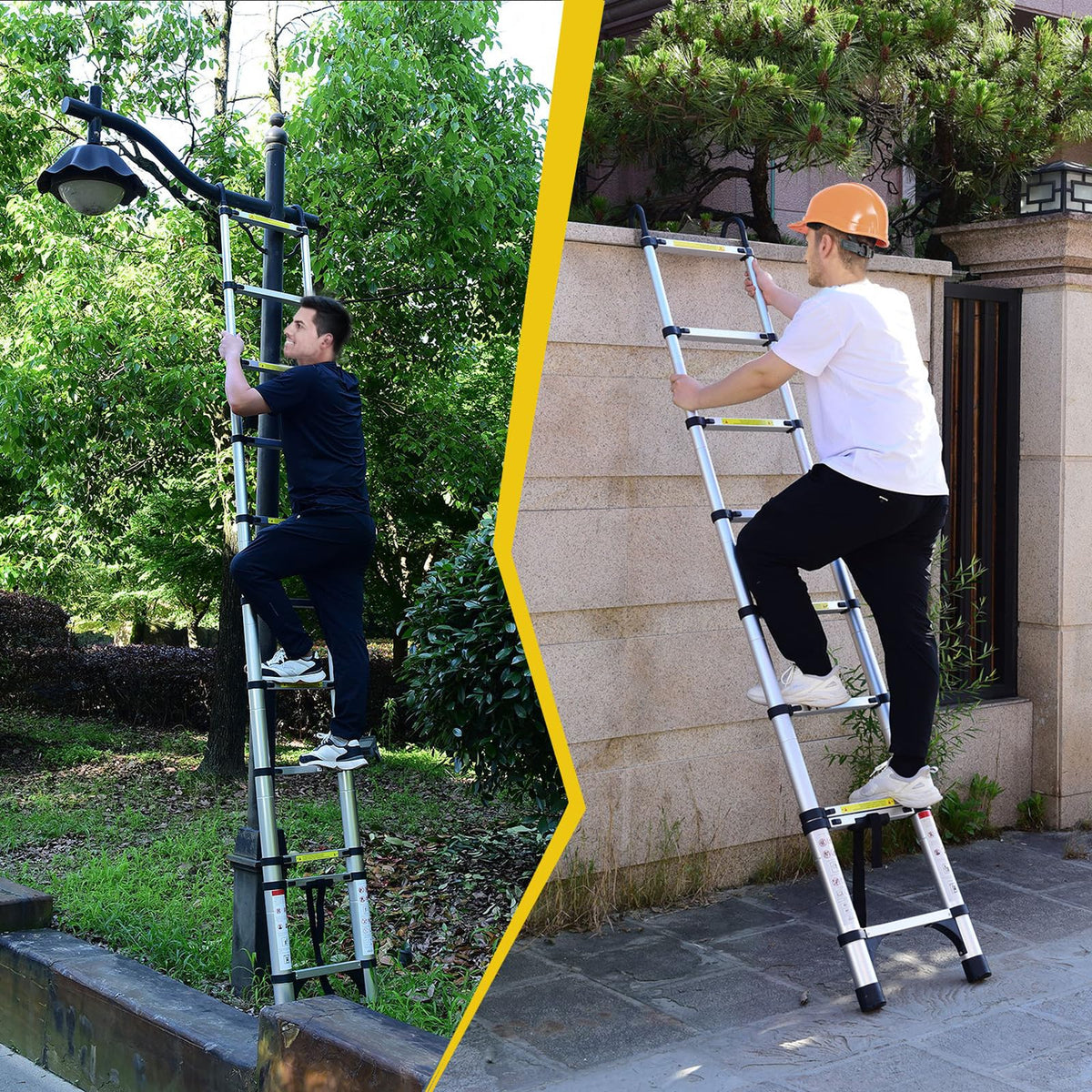8.5 FT Aluminum Telescoping Ladder 330lbs A1289