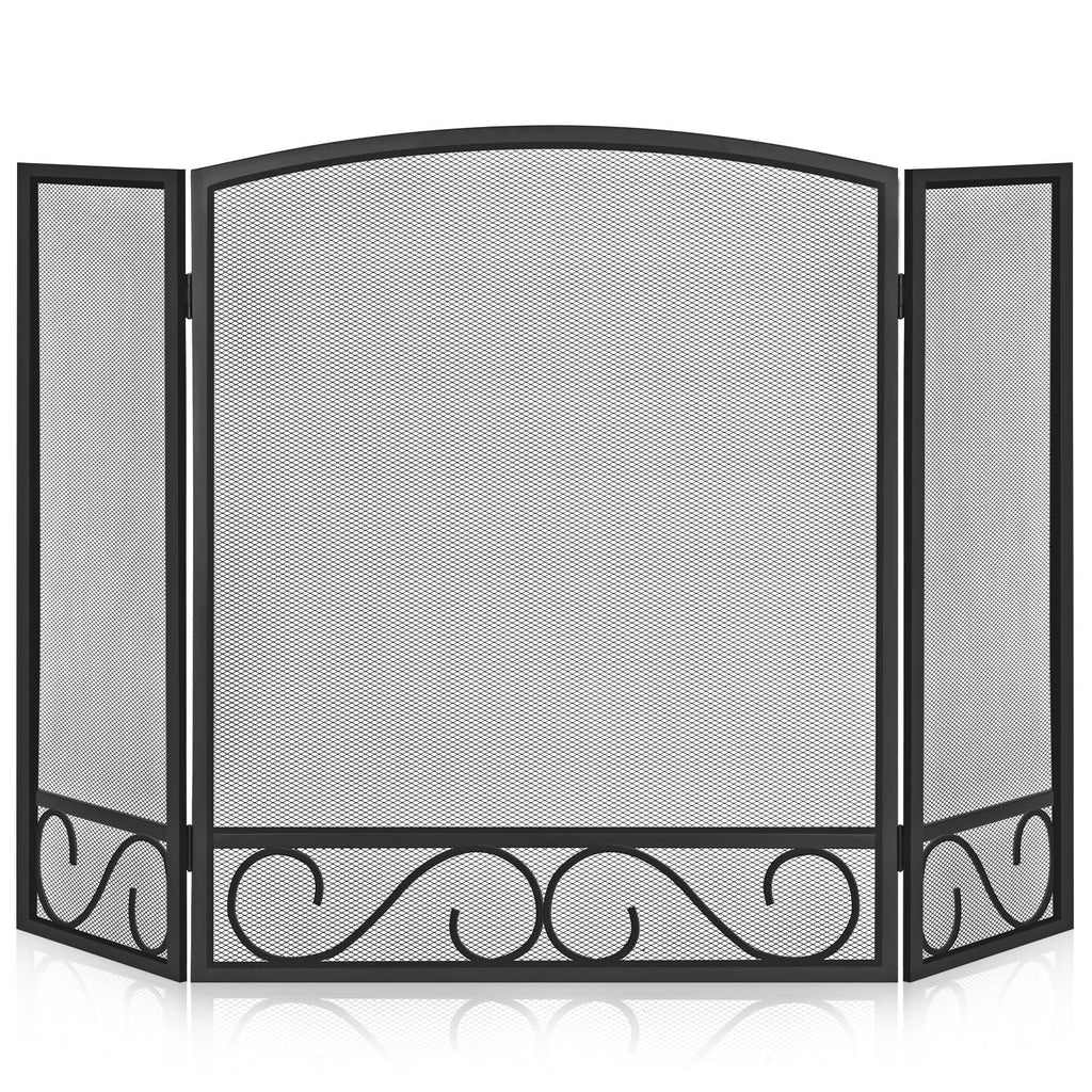 3 Panel Wrought Iron Fireplace Screen R449